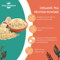 Sussex Wholefoods Organic Pea Protein Powder 500g - Plant-Based, High Protein & Ideal for Shakes & Baking