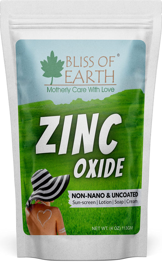 BLISS OF EARTH Bliss of Earth 113gm Zinc Oxide Powder Non Nano & Uncoated for Cosmetic & DIY Products Sunscream, Soap, Lotion