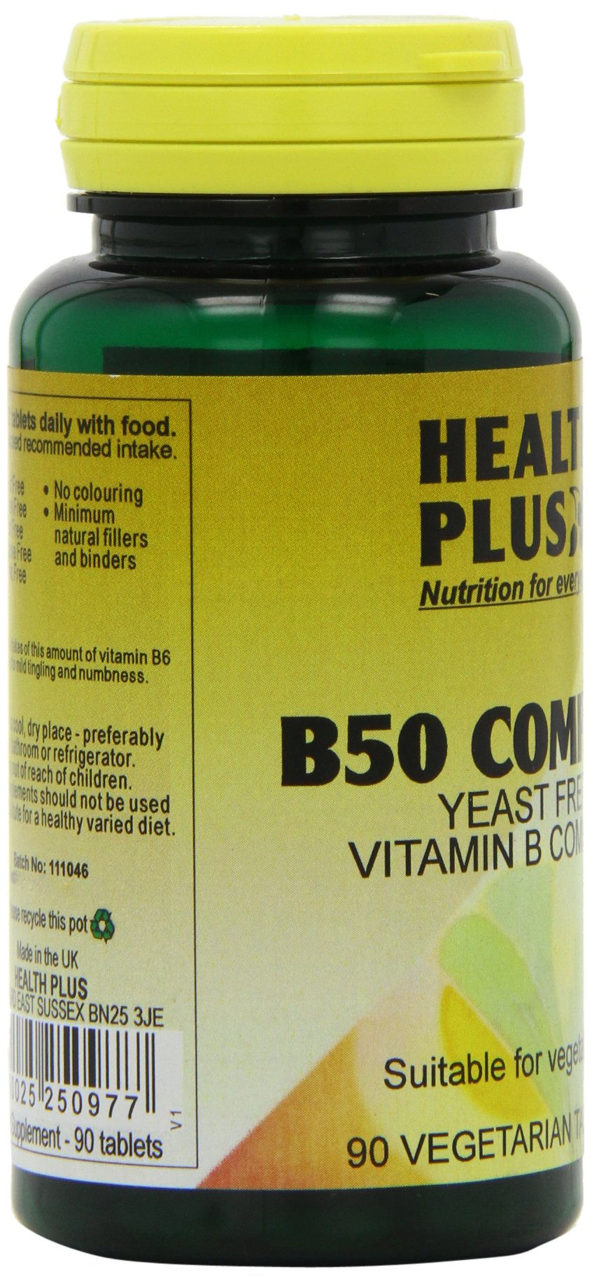 Health Plus B50 Complex Vitamin B Supplement - 90 Tablets