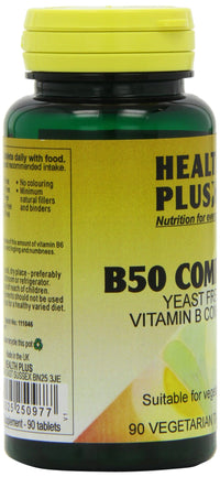Health Plus B50 Complex Vitamin B Supplement - 90 Tablets