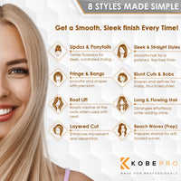 Kobe K-Pro Detangling Paddle Brush - Scalp Massager for Wet/Dry Hair - CushionFlex Technology - Pain-Free Knot Removal - Type 1-4 Hair & Extensions - Ideal for daily use