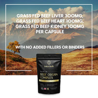 Bolman Health Beef Organ Complex | High Strength Grass-Fed Liver, Heart & Kidney Capsules | Supports Energy, Metabolism, Immune Health, Stamina & Vitality | 60 Capsules | Non-GMO, Gluten-Free | UK Made
