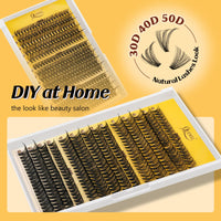 QUEWEL Individual Eyelashes 30D+40D+50D Clusters Lashes 280Pcs Lash Clusters Russian D Curl Individual Lashes(DJ-30D+40D+50D)