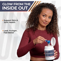 PRIMEdge Collagen Powder, Tasteless, Grass Fed, Collagen Peptides Supplement for Skin, Hair, Joints and Nail Support, Including 8 Essential Amino Acids (Type I, III), Halal & Kosher, 300g (30 Doses)
