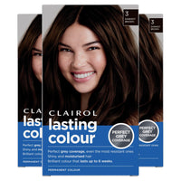 Clairol Lasting Colour Permanent Hair Dye | Ideal Grey Coverage | Shiny and Moisturised Hair | 3 Darkest Brown