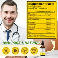 IWKDIJ Magnesium Glycinate Supplement,Natural Magnesium Drops,Taurate,Cellulose Fiber for Cortisol,Sleep, Stress,Muscle,Brain Nerve Health-Sugar Free