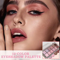 Generic 12 Colors Pink Eyeshadow Palette – Matte & Shimmer Nude Eye Shadow Makeup Kit, Long-Lasting Waterproof High Pigment Glitter Shades for Natural Daily & Glam Look