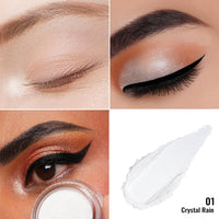 Oulac Glitter Eyeshadow for Highlighter Makeup - White Eyeshadow with Waterproof Formula | Up to 12 Hours Wear | Creates Eye-Catching Eye Make-up, Vegan, 12g, (01) Crystal Rain
