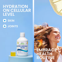 Swedish Nutra - Hyaluronic Acid Liquid Supplement - Pack of 500 ml, 33 Day Supply | Plus Vitamin C & Silica for Skin & Joint Hydration | Vegan & Free from Sugar & Gluten | 100% Natural Lemon Flavour