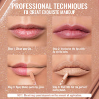 Oulac Matte Liquid Nude Lipstick for Women, Beige Nude Long Lasting Lip Gloss, Waterproof, Highly Pigmented Creamy Formula Lipstick with Vitamin E, Vegan, 4.5ml (MS01)