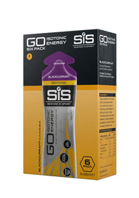 Science in Sport Science In Sport GO Isotonic Energy Gels, Running Gels with 22 g Carbohydrates, Low Sugar, Blackcurrant Flavour, 60 ml Per Serving (6 Pack)