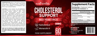 Cholesterol Support Red Yeast Rice, Nattokinase, and Monacolin K 2.6mg Daily Supplement 60 Vegetarian Capsules, 400 mg