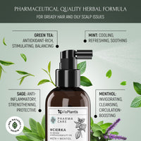 Vis Plantis Leave-in Scalp Tonic with Mint & Menthol - 150 ml Sebum Control Lotion for Oily Hair & Roots - Oily Scalp Moisturiser, Soothing & Cooling Hair Tonic - Nourishing Greasy Hair Care Treatment