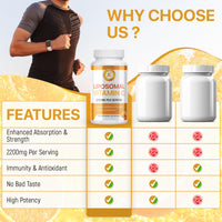 Keka Naturals Liposomal Vitamin C 2200mg, Max Absorption, High Strength, Antioxidant, No additives, Non-GMO - 60 Capsules