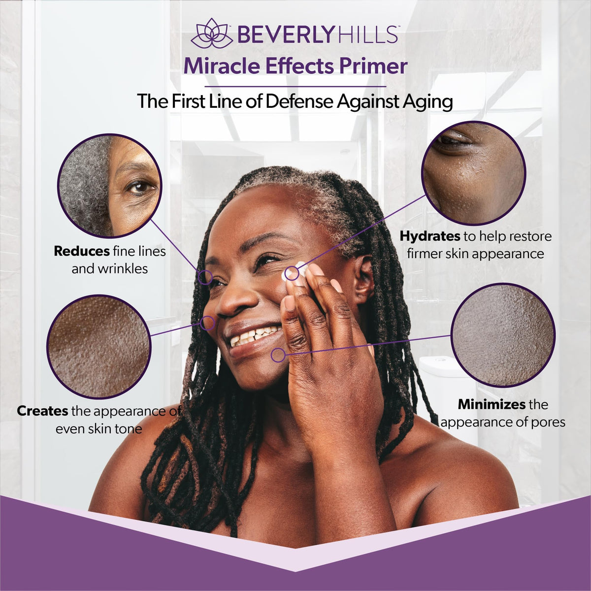 BEVERLY HILLS Beverly Hills Primer for Face Makeup - Pore Minimizer & Uneven Skin Tone Reducer | Makeup Primer with Anti Aging Ingredients that Hydrates & Moisturizes skin, 1 Fl. oz (120 days supply)