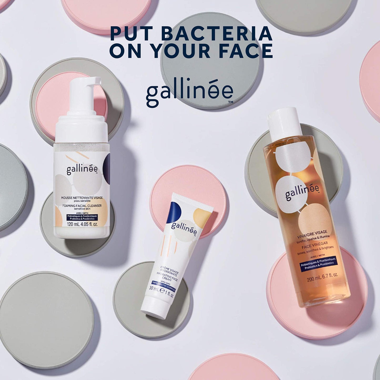 Gallinee Face Vinegar – Travel Size Natural Hydrating Prebiotic Facial Cleansing Toner with Lactic Acid, 50ml