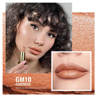 Oulac OULAC Glow Metallic Shine Lipstick, Nude High Impact Lipcolor, Lightweight Soft and Ultra Hydrating, Long Lasting, Vegan & Cruelty-Free, Full Coverage Lip Color 4.3 g/0.15 GM10 Chicness