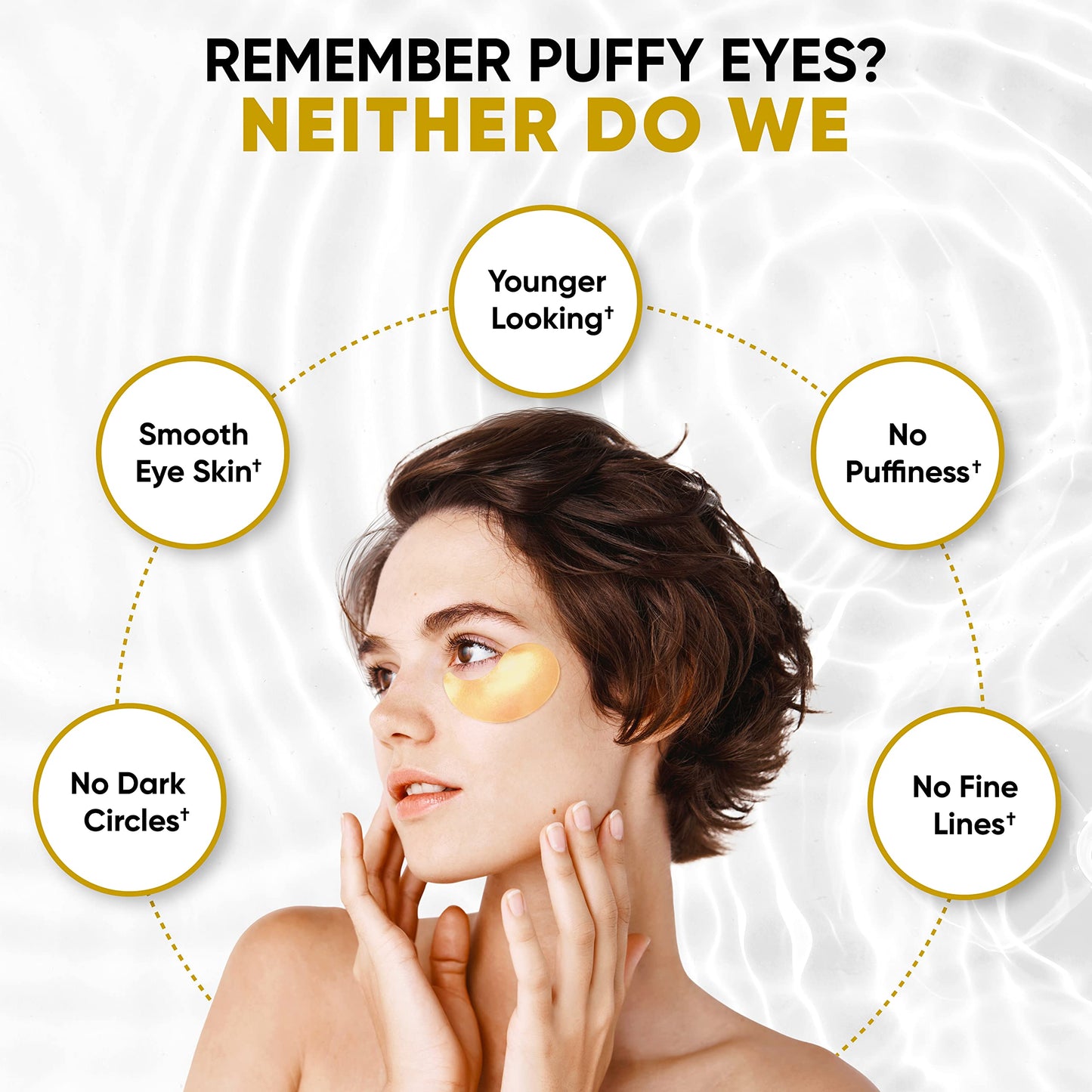 Lorelis Lab 24k Gold Eye Masks for Puffy Eyes and Dark Circles - Anti-Aging, Moisturizing Effect - Under Eye Patches with Collagen, Hyaluronic Acid for Eye Bags, Fine Lines, Wrinkles - Under Eye Masks, 30 Pairs