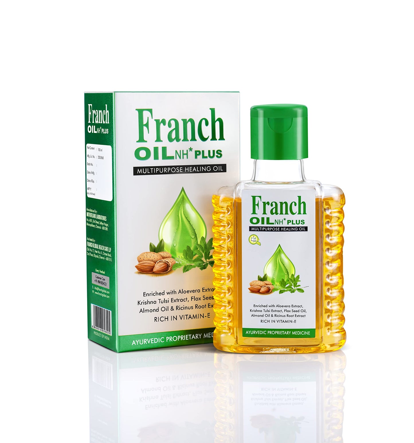 Franch Oil NH* Plus | Multipurpose Healing Oil - Stretch Marks, Small Burns, Scars, Aches & Pains - 100 ML