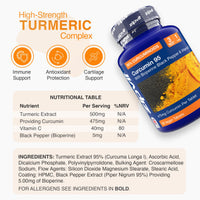 Zipvit Curcumin Tablets, 95% Active Curcuminoids with Black Pepper & Vitamin C, 90 Vegan Tablets, 3 Months Supply, Turmeric Supplement