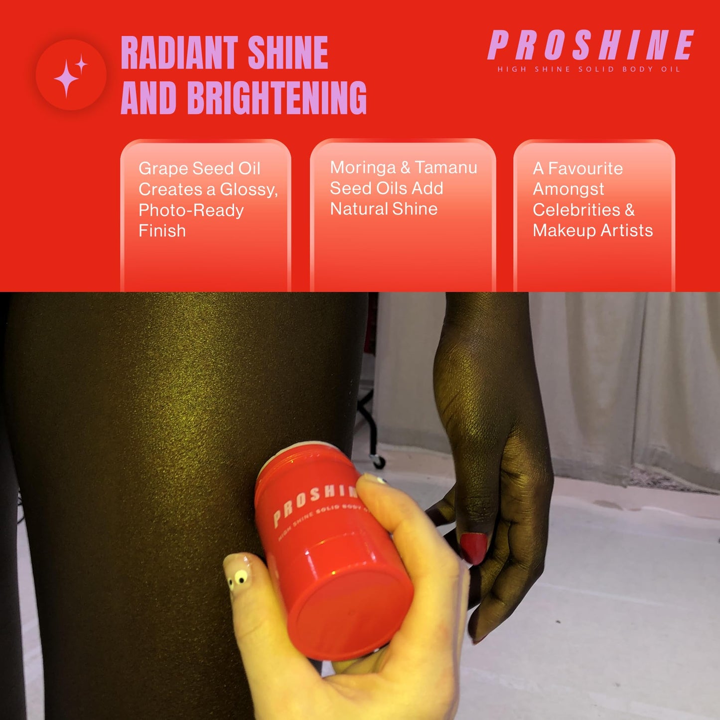 PROSHINE Body Oil Bar High Shine Solid Moisturiser 60g – Nourishing Vegan Body Butter with Soy Wax, Shea & Mango Butter – Travel-Friendly Hydration with Jasmine & Cedar Leaf Scent, UK Made by Proshine
