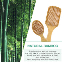 Combetter Bamboo Hair Brush & Comb Set, Scalp Massager, Detangling for Hair Growth