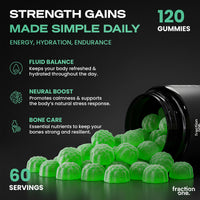 Fraction One Electrolyte Gummies – 120 Gummies – Enhanced with Potassium, Chloride, Calcium, Magnesium, Sodium and Manganese – Supports Energy and Hydration – 60 Days Supply