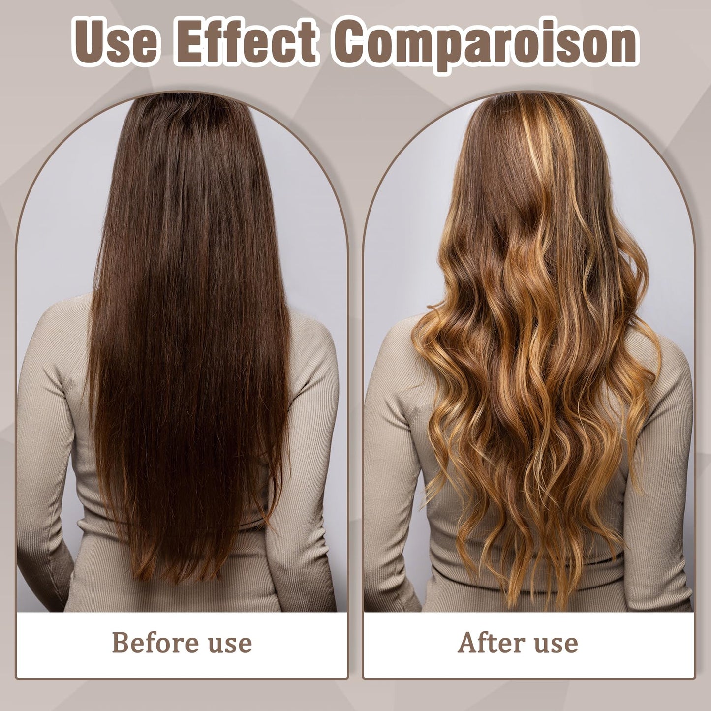 ExcellaElite 3Pcs Heatless Blowout Rods,Overnight Blowout Rods for Long Hair,Heatless Curling Rod No Heat for All Hairs,Heatless Rods,Sleeping Lazy Curler Set,for DIY Hair Styling Tools (Brown)