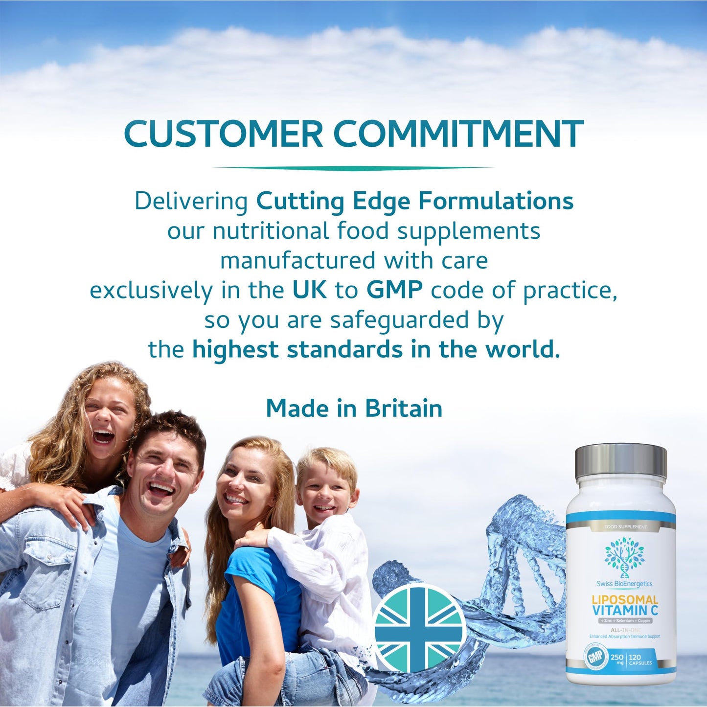 swiss bioenergetics Liposomal Vitamin C Complex with Zinc, Selenium and Copper : All-in-ONE Enhanced Absorption Immune Support : 250mg, 120 Vegan Capsules (4 Month Supply) : Non-GMO, Made in UK