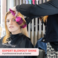 Olivia Garden Expert Blowout Shine – Pink - 55 - Ceramic Coated Round Brush for Smooth Blowout, Frizz-Free Hair & Radiant Shine