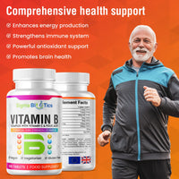 SigmaBiotics Vitamin B Complex Tablets - Blend of 8 B Vitamins & Vitamin C - Folic Acid, B1, B2, B3, B5, B6 and Vitamin B12 Supplement - Vegan & Gluten Free - 120 Tablets