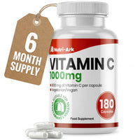Nutri-Ark Vitamin C 1000mg | 180 Capsules (6 Month Supply) | High Strength Ascorbic Acid | Vegan & Vegetarian Friendly | Manufactured in the UK