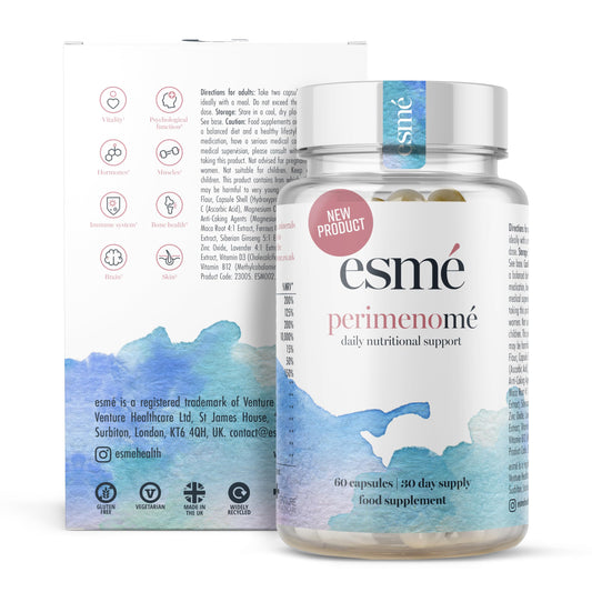 Menopause Supplements esmé perimenomé Perimenopause Supplements 1 Month Supply - Daily Support for The Early Stage of Menopause – 60 Capsules - Includes Ashwagandha, Vitamins and Red Clover