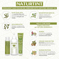 Naturtint Permanent Hair Colour Gel 6GA Deep Almond Brown, Plant Enriched, Biobased, Ammonia Free, Long Lasting Grey Coverage and Radiant Colour, Nourishment and Protection