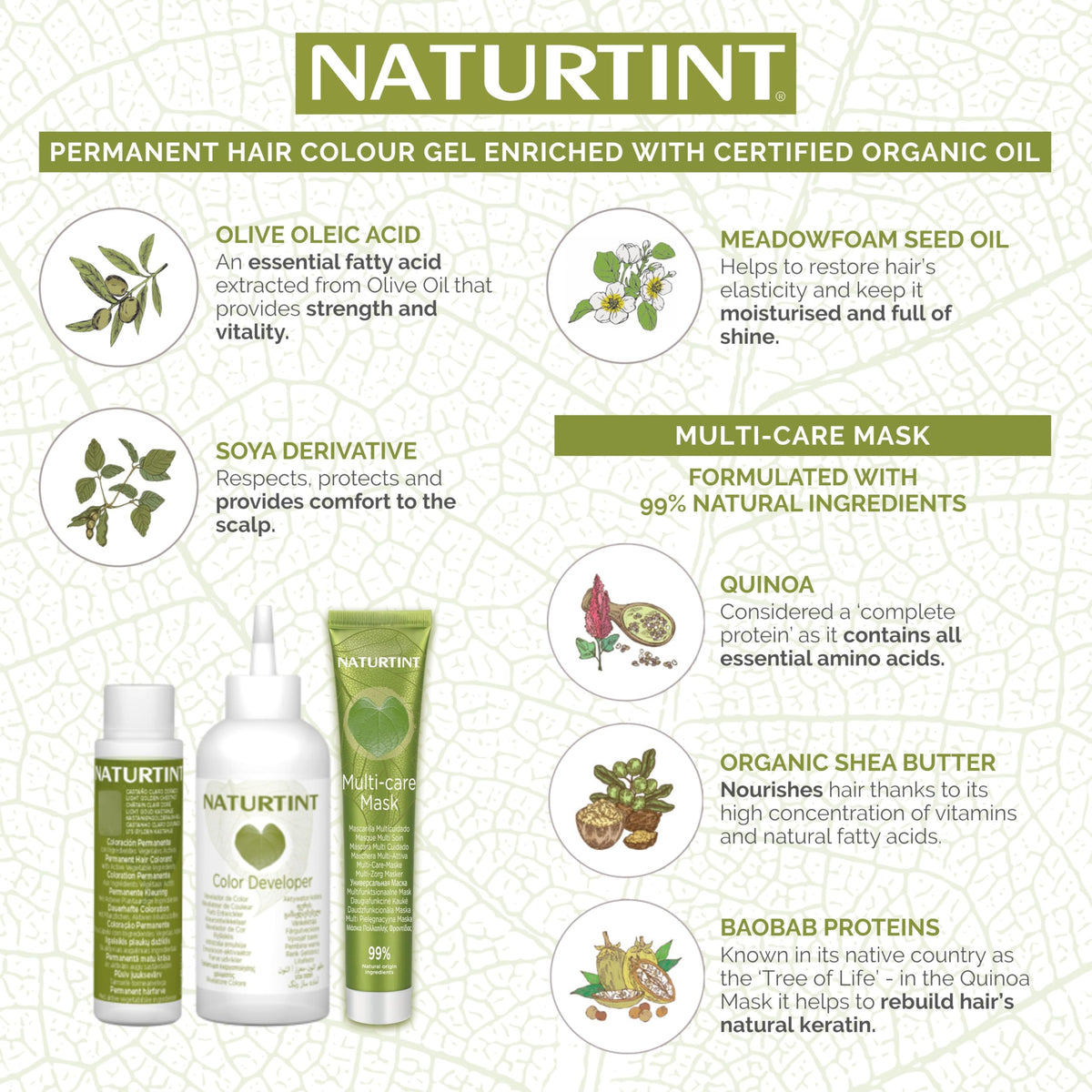 Naturtint Permanent Hair Colour Gel 3WN Radiant Nature Dark Brown, Plant Enriched, Biobased, Ammonia Free, Long Lasting Grey Coverage and Radiant Colour, Nourishment and Protection