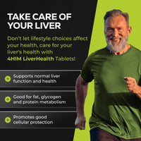 4 HIM LiverHealth Tablets – Choline 90mg & Artichoke 450mg for Liver Function – Selenium for Thyroid – 10-in-1 Complex with Zinc, D3, B6 & B2 – for Men – 60 Vegan Tablets – Lab Tested, GMP-Certified