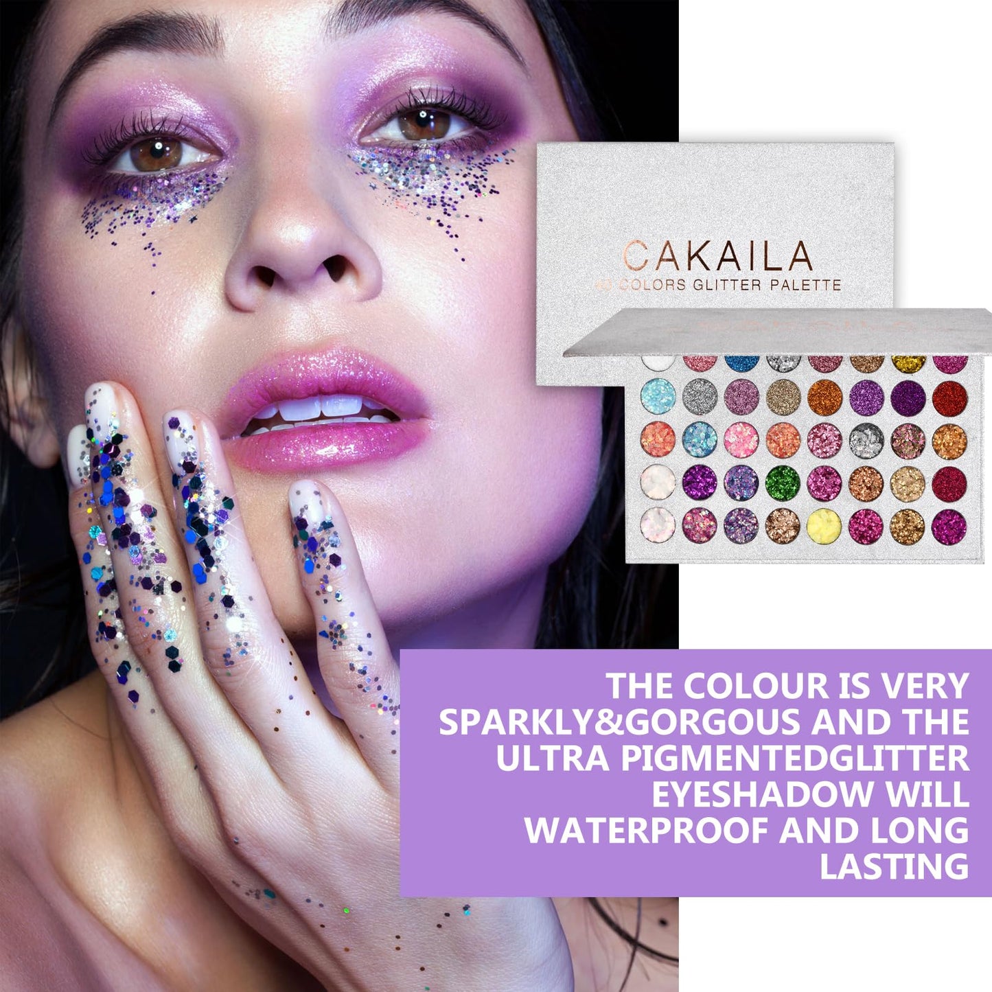 Bezavea 40-Color Eyeshadow Palette with Highly Pigmented Glitters and Shimmers for Day or Night Makeup Looks