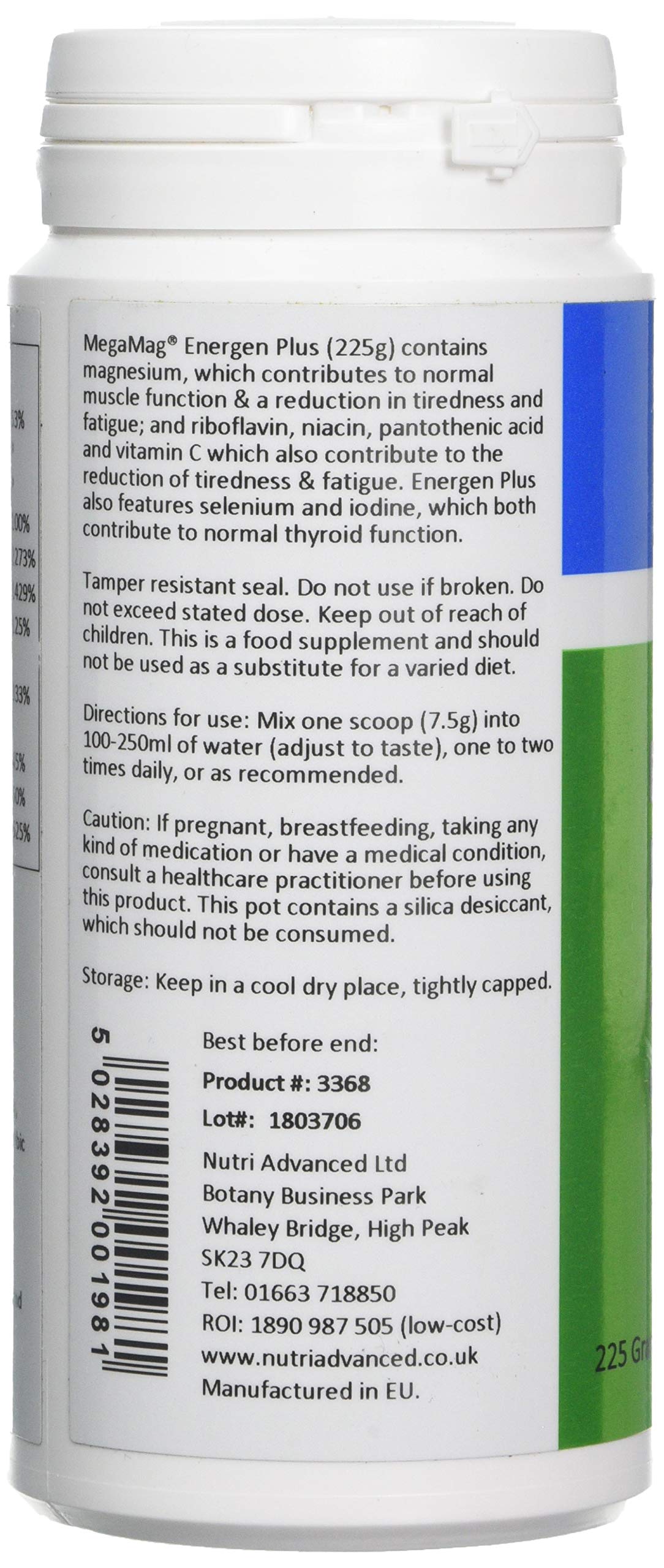 Nutri Advanced - MegaMag Energen Plus Magnesium Powder Raspberry -30 Servings