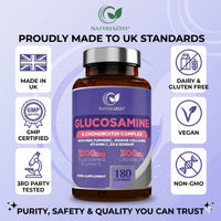 Natures Zest Glucosamine and Chondroitin High Strength -180 Caps- Joint Care Supplement for Men & Women | MSM Supplements with Vitamin C, Rosehip, Turmeric Curcumin & Marine Collagen - 4 Month Supply