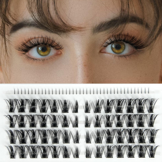 LANKIZ Manga Lashes Natural Look Lash Clusters Anime Lashes False Eyelashes Individual Lashes Extensions Korean Makeup Asian Fake Eyelashes Mink Wispy Fluffy Cluster Lashes