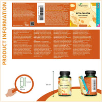 Beta Carotene Vegavero® | 180 Capsules | Tan Accelerator | 100% Natural Source of Vitamin A | NO Additives, Lab-Tested | Vegan