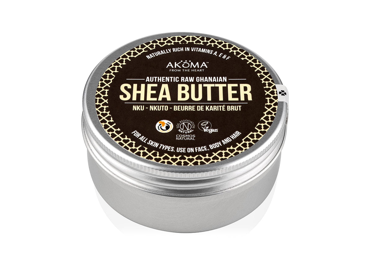 akoma Akoma - RAW Shea Butter - Cosmos Certified, Authentic, Vegan, Fairly Traded - 50ml