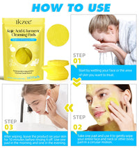 Tioueo Kojic Acid and Turmeric Cleansing Pads - 60pcs Brightening and Exfoliating Pads for Smooth, Radiant Skin