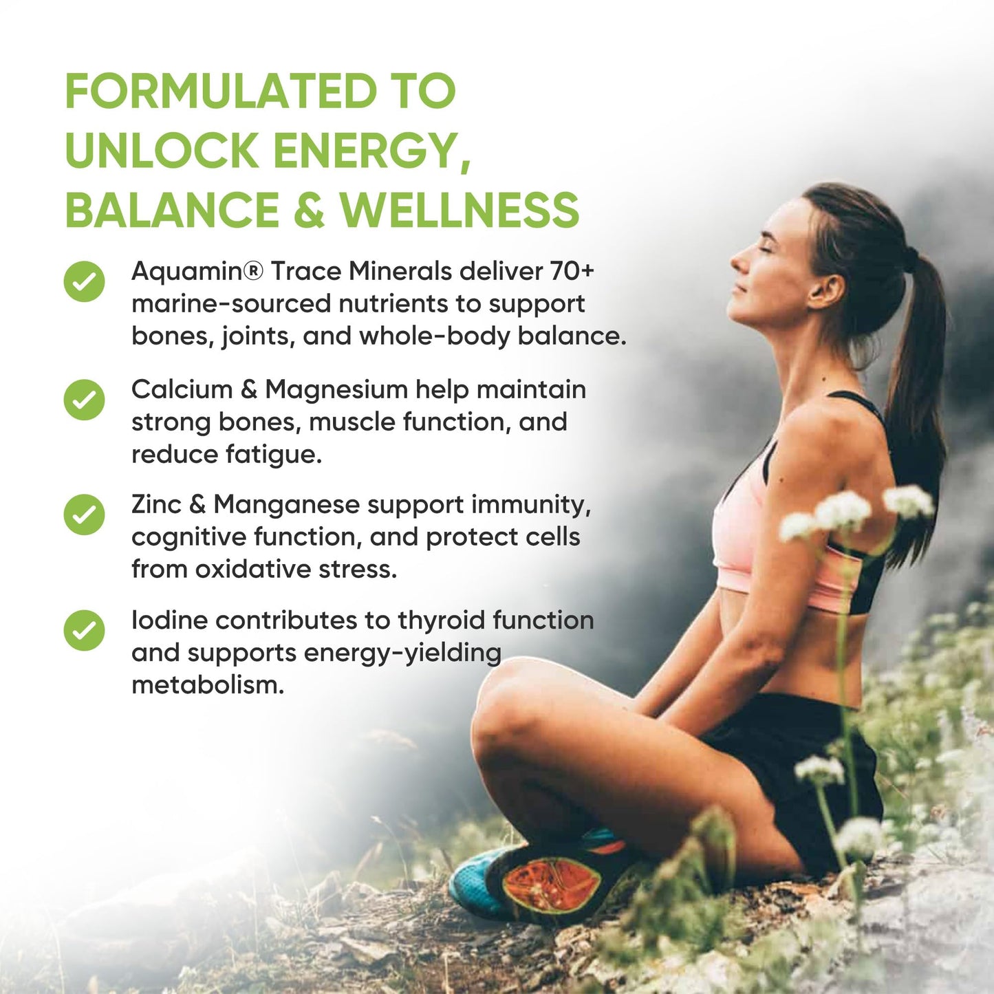 Freak Athletics Nutrition Freak Trace Minerals + 60 Capsules - Aquamin Trace Minerals a 70+ Nutrient-Dense Multimineral Complex Sourced from Marine Plant - UK Made