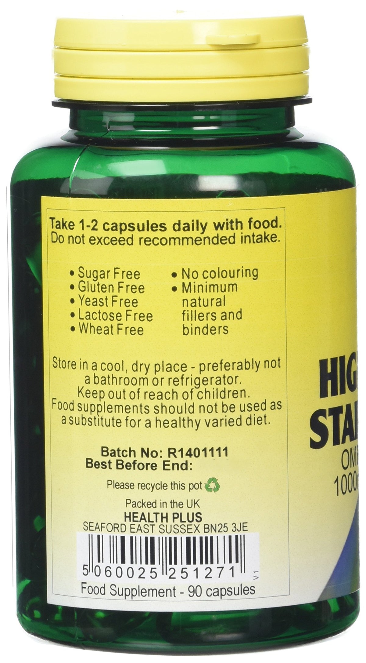 Health Plus High Strength Starflower Oil 1000mg Omega-6 Supplement - 90 Capsules