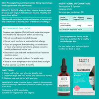 Beauty Dropz Niacinamide Oral Skin Care Drops – Vitamin B3 / Edible Serum for Blemish-Prone Skin – Dark Spot Corrector – Vegan Skincare – Pore Minimising – Pineapple Flavour – 60ml