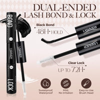 LASHVIEW DIY Lash Extension Kit, 9-16mm Mix D Curl Cluster Eyelash Extension Kit Cluster Lashes with Lash Bond and Seal, Lash Glue Remover and Lash Applicator W50