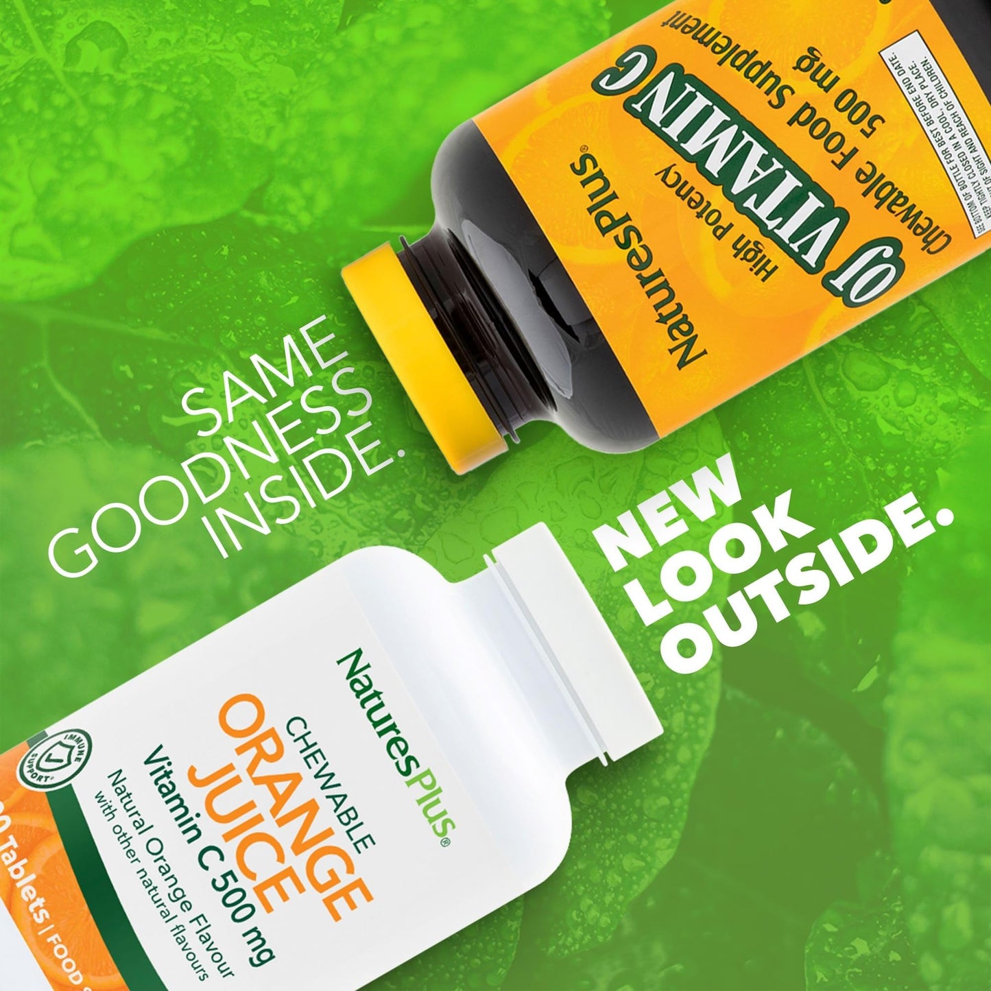 Nature's Plus NaturesPlus Orange Juice Chewable Vitamin C 500 mg - Immune, Skin, Collagen, Antioxidant, Bone, Cartilage Support - Gluten Free, Vegan, 90 Chewable Tablets