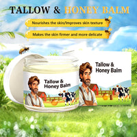 Kenmohuo 2PC Tallow and Honey Balm, Beef Tallow Skin Care Face Cream, Facial Balms Skincare, Handmade Natural Body Moisturizer for Smooth, Hydrated Skin (60g*2)