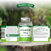 Nature's Truth Vitamin B6 100mg - 60 Vegan Tablets - for Fatigue & Immune Support
